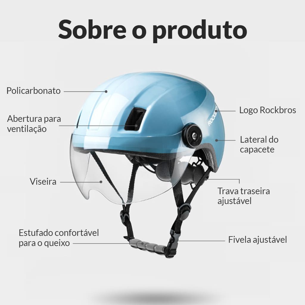 Capacete de Ciclismo Rockbros Modelo Neptune